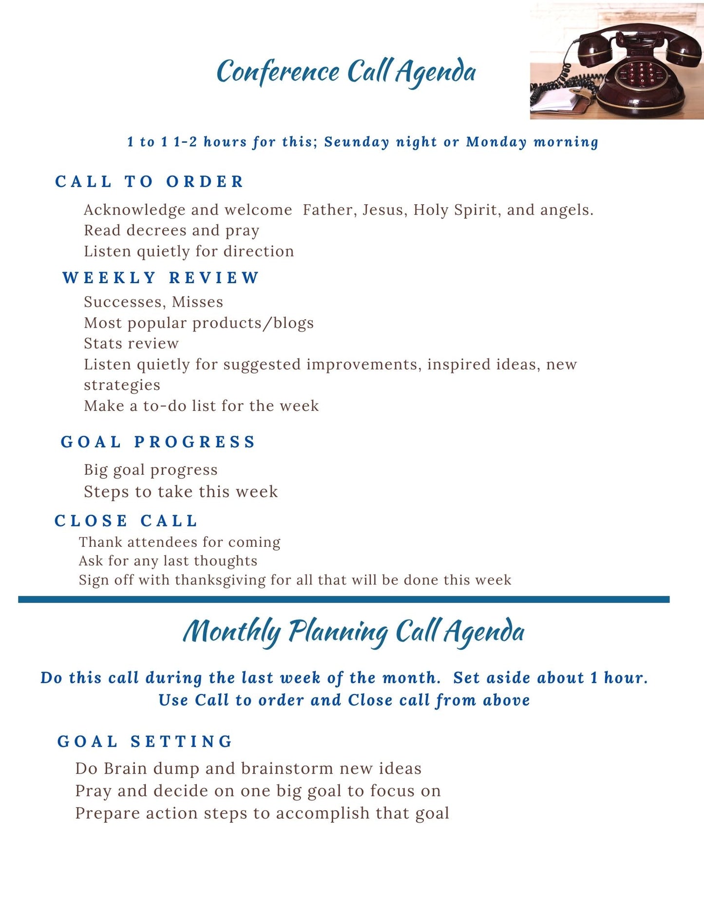 Conference Call Worksheets PDF