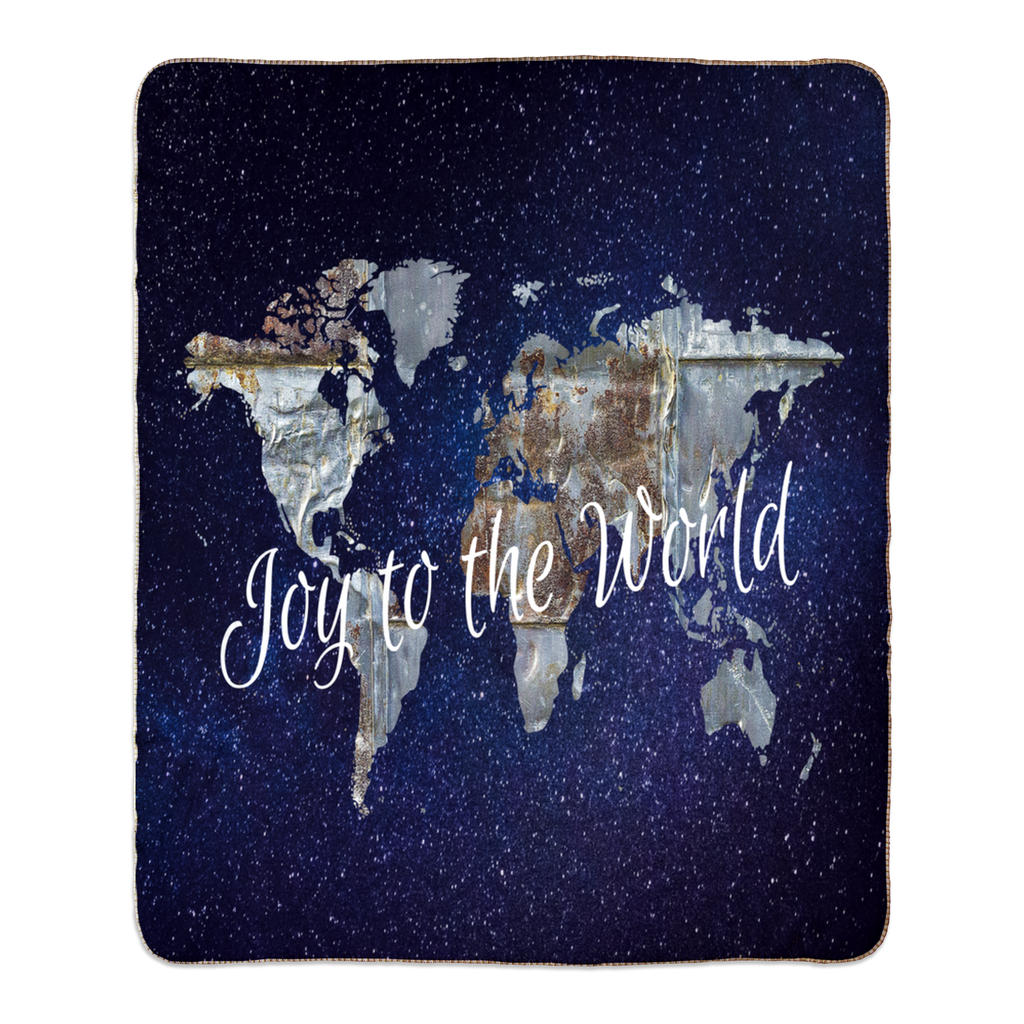 Joy to the World Fleece Sherpa Blankets