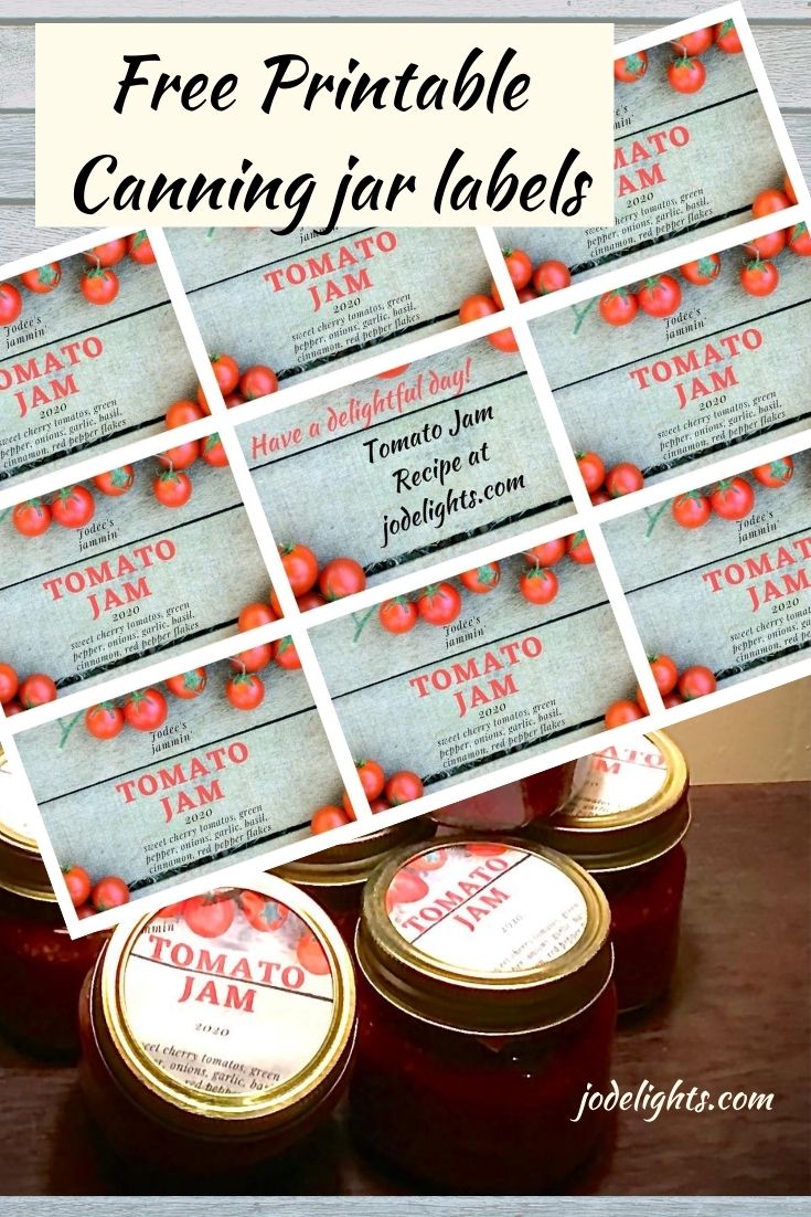 Tomato Jam Printable Canning Labels