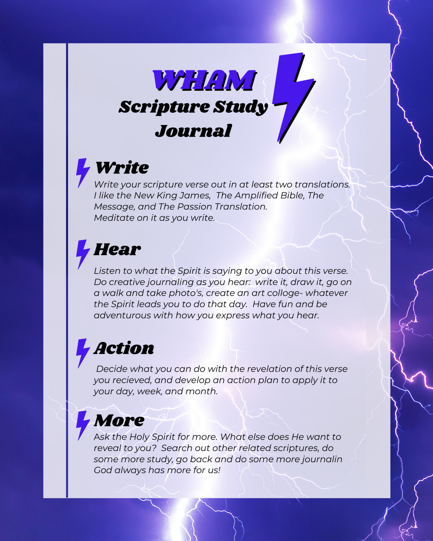 WHAM Scripture Study Journal