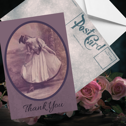 Thank you Curtsy Postcard with envelope