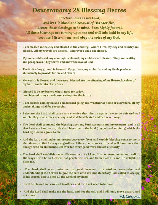 Deuteronomy 28 Blessing Decree
