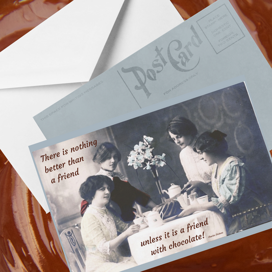 Friends with Chocolate Postcard