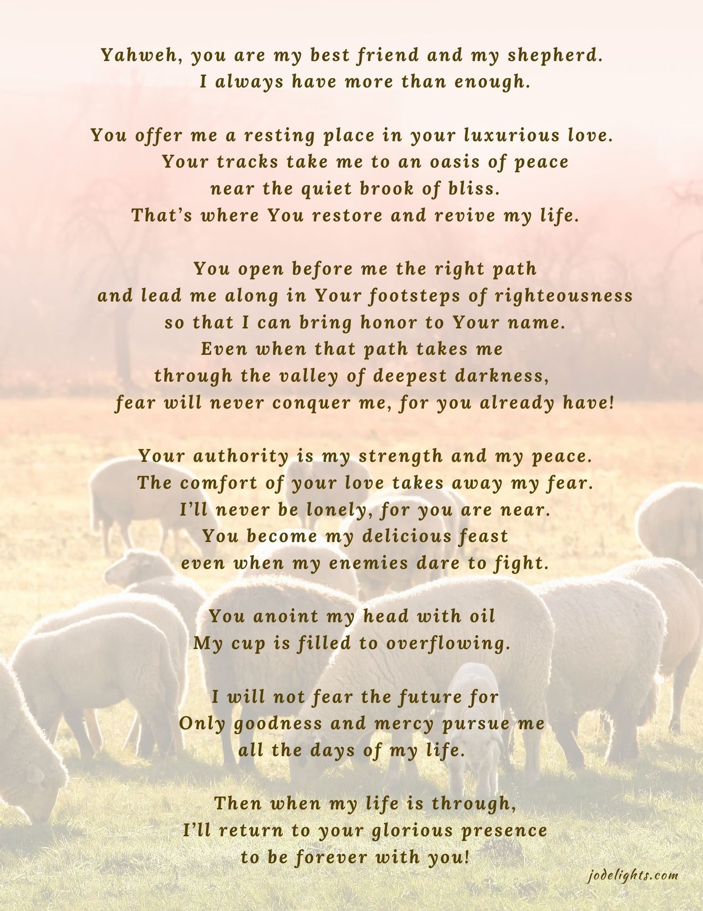 Psalm 23 Comfort Decree