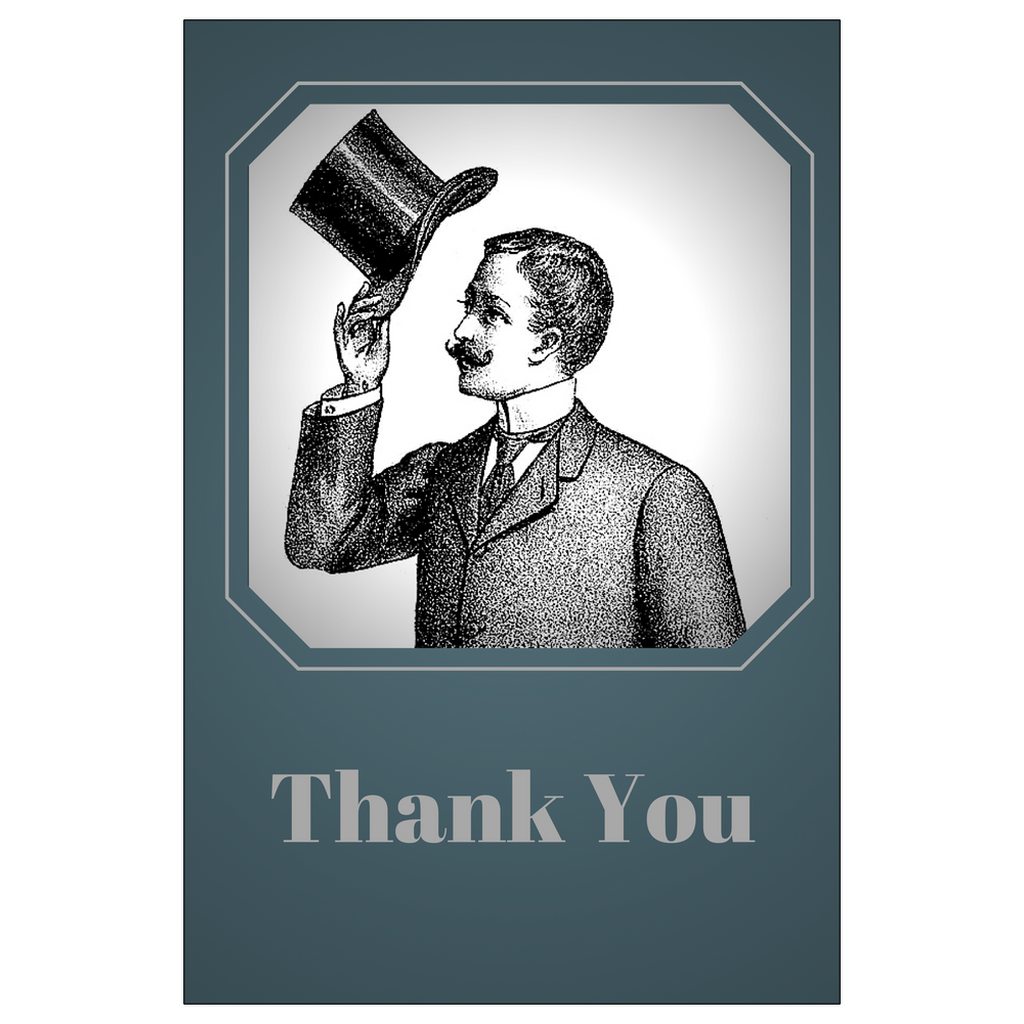 Hats off! Thank You Postcard with envelope