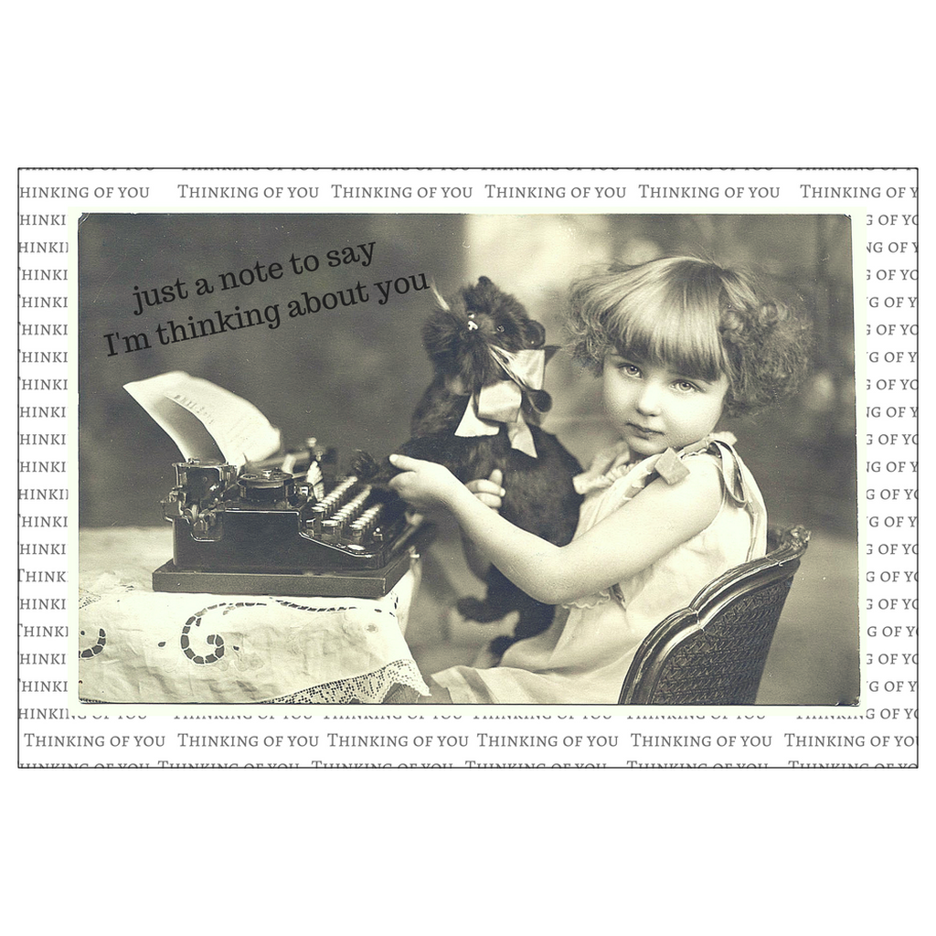 Typing while Thinking of You Postcard with envelope